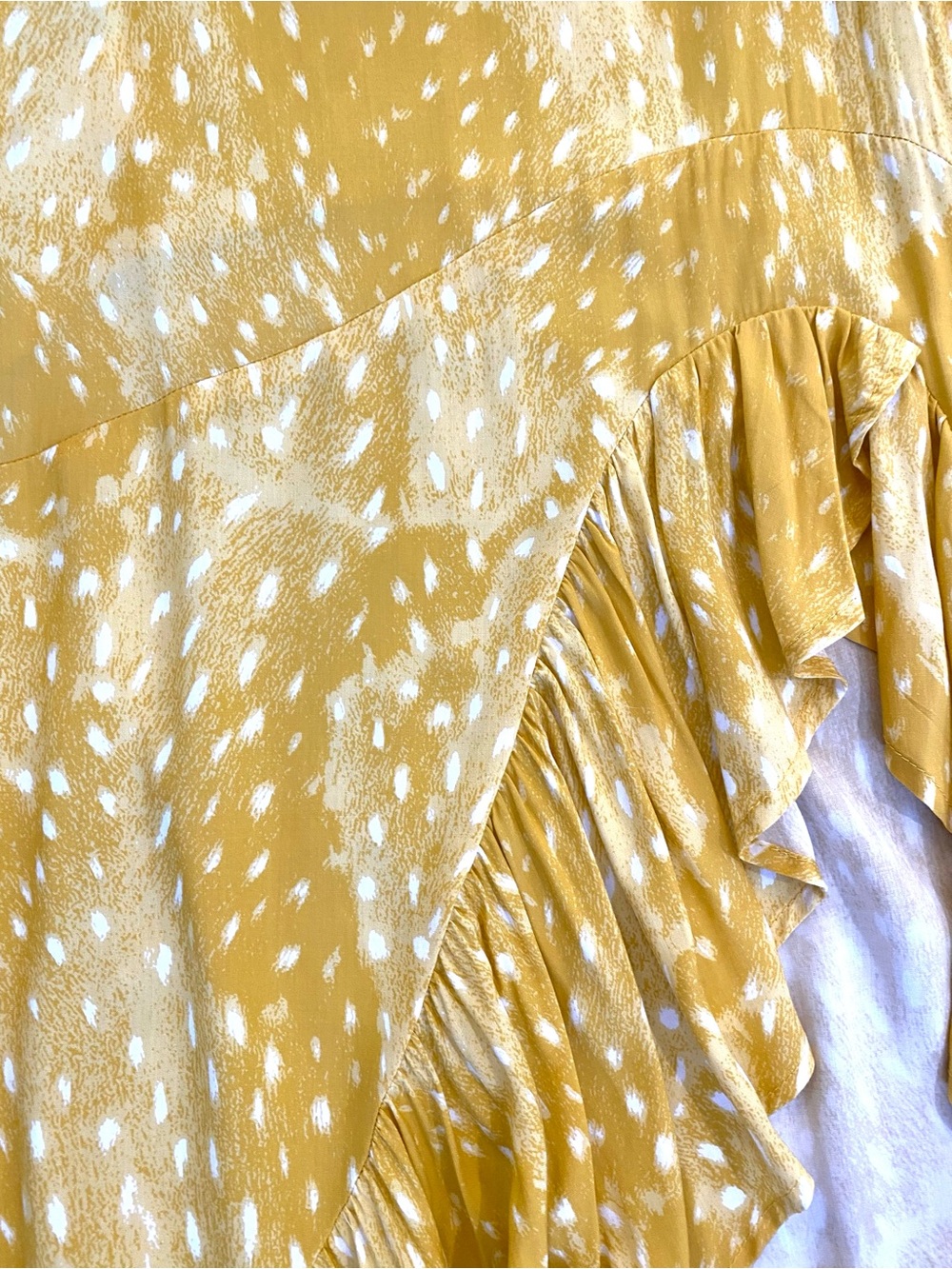Stillwater Dress Yellow High Low Ruffle Maxi Dress Set Boho Festival Size XS - Picture 5 of 11